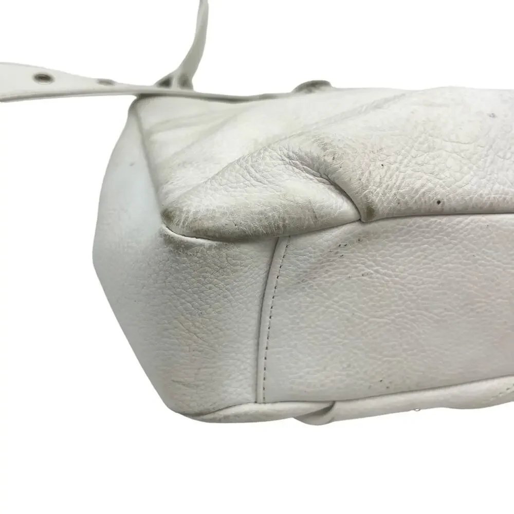STONE & CO MOUNTAIN White Genuine Leather Shoulder Bag Purse Handbag Tote